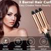 Hair curler with triple barrel iron thumb 1