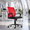 Office seats: Red medium back mesh office seat thumb 0