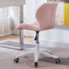 Office Stool: Adjustable Rotating Leather Stool In White thumb 10