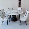 Office Dining Set: Round Marble Dining Table & 6 Chair set thumb 1