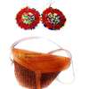 Womens Brown sisal kiondo with maasai beaded earrings thumb 0