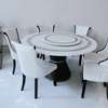 Office Dining Set: Round Marble Dining Table & 6 Chair set thumb 3