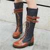 Denim Stitched Backle Knee High Boots thumb 2