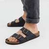 Birkenstock Leather Sandals Arizona Mocha Black Open Shoes thumb 1