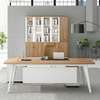 Modern Desk & Cabinet Set; White Metal Legs, Office Use thumb 0