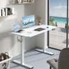 Office Desk: 140cm White Adjustable Stand Home Office Table thumb 0