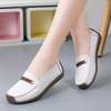 White Loafers flats shoes woman folding Leather women flats thumb 0