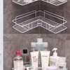 Metallic corner triangular bathroom/kitchen organizer thumb 0