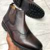 Coffee Brown Timberland Leather Boots Brogue Slipon Ankle thumb 1