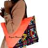 Womens Orange ankara canvas handbag thumb 2