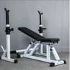 Strong semi commercial adjustable bench with squat rack thumb 0
