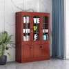 3 Door Glass Display Mahogany Office Storage Cabinet thumb 4