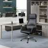 Office Chair: Leather Tufted Black Manager’s Chair thumb 4