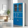 Cabinets: Blue Metallic Storage Cabinet with Safe thumb 0