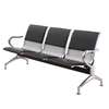 Durable 3-Seat Black Metal Bench with Padded Seats thumb 9