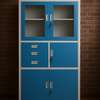 Cabinets: Blue Metallic Storage Cabinet with Safe thumb 2