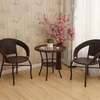 Wicker Patio Set 2 Chairs & Glass Table thumb 2
