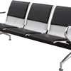 Durable 3-Seat Black Metal Bench with Padded Seats thumb 6