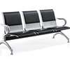 Durable 3-Seat Black Metal Bench with Padded Seats thumb 11