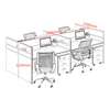 Office desk: White four seater straight workstation thumb 1