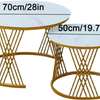 Nesting Coffee Table: 2-in-1 Marble Top, Gold Frame thumb 2
