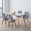 Dining Chairs; Retro Style With Wooden Legs & Padded Seat thumb 2