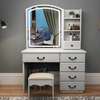 DRESSING TABLE: White Dressing Table With Mirror thumb 0