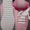 Pink canvas ladies flat shoes thumb 1