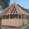 Natural Thatch Gazebo Wooden Poles Spacious Shade thumb 5
