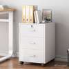 File Cabinet: 3 Drawer Wooden Office Cabinet in White thumb 0