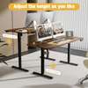 Office Desk: Adjustable Electric, Rustic Finish, Workstation thumb 7