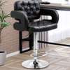 Office seat: Adjustable swivel black leather barstool thumb 3