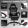 Gaming Chair; Ergonomic with Footrest, Reclining, Black thumb 3