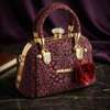 Jinshimao Leopard Print Handbag Black Faux Leather thumb 3