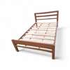 Solid Wood Single Bed Frame Warm Brown Slatted thumb 0