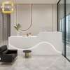 Modern White Reception Desk with LED Lighting thumb 5
