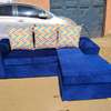 Blue Sectional Sofa with Chaise Lounge & Cushions thumb 0