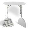 Foldable table: White round foldable training table thumb 4