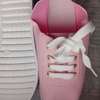 Pink canvas ladies flat shoes thumb 3