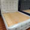 White Wooden Twin Bed Frame with Panel Design thumb 3