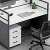 Office tables: one seater white working station with panels thumb 2