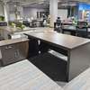 Modern Office Desk Dark Wood with Storage Cabinet thumb 6