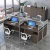 4-Way Rectangular Brown Office Workstation thumb 0