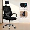 Office Chair: Mesh, Adjustable With Headrest, Charcoal Black thumb 0