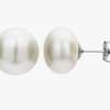 14K White Gold Pearl Necklace Earrings Set thumb 2