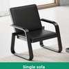 Office sofa: Black 5-seater reception office sofa thumb 3