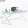 White Oak Desk; 55 Inch, Modern Pc Gaming, Executive Desk thumb 1
