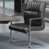 Office Chairs: Non-Rolling Leather High-back Office Chair thumb 1