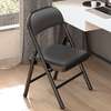 Sturdy Black Folding Chair Cushioned Seat thumb 2