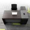 Modern Office Desk Dark Wood with Storage Cabinet thumb 3